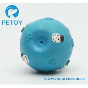 Buy cheap Latex blue Christmas squeaky dog ball toy from wholesalers