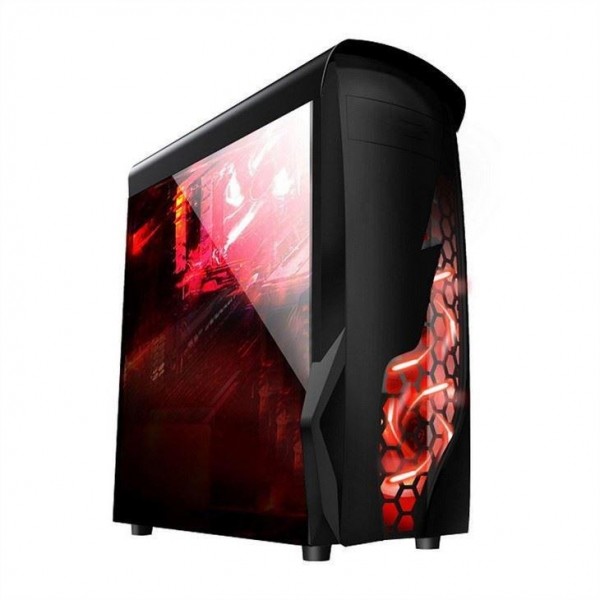 ETEK Airflow ATX Mid-Tower With Hollow & Transparent Front Panel Full Acrylic
