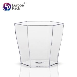 New style high quality transparent disposable plastic 60ml hexagon cup