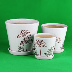 Buy cheap Drainage Ceramic Pots For Round Plants Easy Maintenance from wholesalers