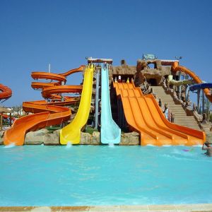 Buy cheap Commercial Grade Water Park Slide with Rainbow Racer Design and Spiral Slide for Indoor/Outdoor Use from wholesalers