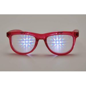 Purple Frame 3D Fireworks Glasses , Plastic Diffraction Glasses