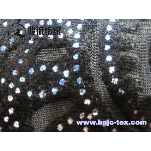 China sell gold print burnout 3D polyester micro velvet fabric for apparel