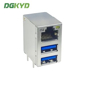 Rj45 Connector With Usb3.0 Socket Integrated Gigabit Network Interface Rj45+Dual