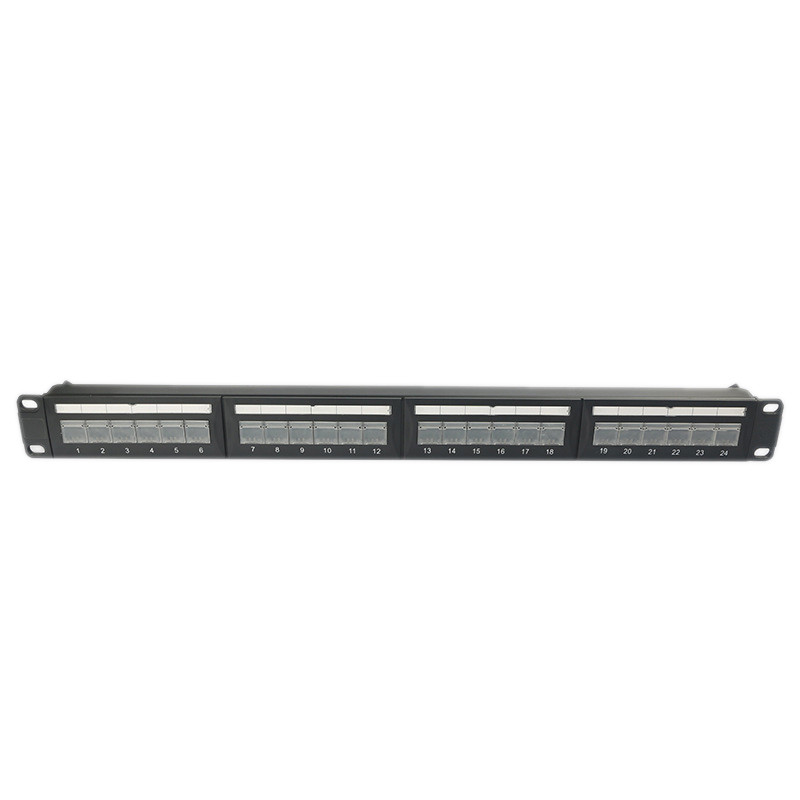 Buy cheap 1U 24 Port Keystone Unshielded Patch Panel Keystone RJ45 DustProof from wholesalers