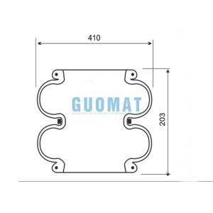 Buy cheap Double Convoluted Industrial Air Spring DF16-1/4X2 SPRINGRIDE Rubber Bellows Air Bags DF-16''1/4X2 from wholesalers