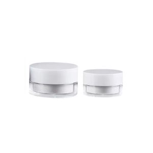 High Transparent 15g 30g 50g AS Plastic Double Layer Round Cream Jar