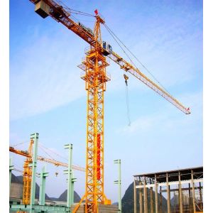 Buy cheap 10t 180m Potain Tower Crane QTZ125 / 65m Jib length Luffing Crane with 0.61 5.5*2 r/min Slewing from wholesalers