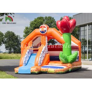 Buy cheap Orange Inflatable Bouncee House Combo Slide Bright Tulip PVC Backyard Playground from wholesalers