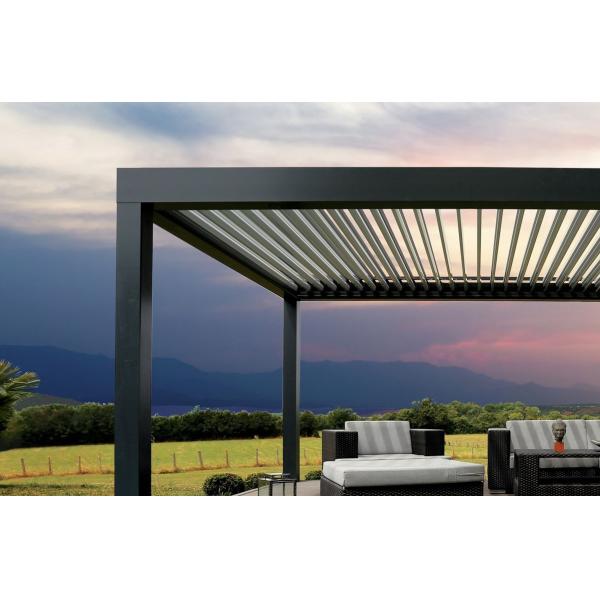 Quality Waterproof PVC Retractable Patio Awning With Led Lights Gazebo for sale