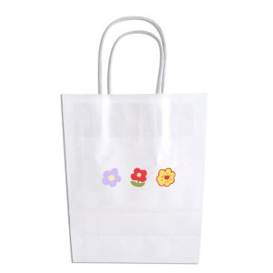 Buy cheap Custom Printing Recyclable Paper Bags With Handles Flower Pattern from wholesalers