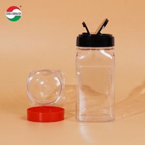 Buy cheap 425ML Wholesale Sample Provided Plastic Spice Jars Bottles Containers With Red Black Lid Perfect For Storing Spice And Powders from wholesalers