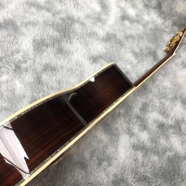 Custom 40 Inch OM Body Acoustic Guitar in Yellow Abalone Binding