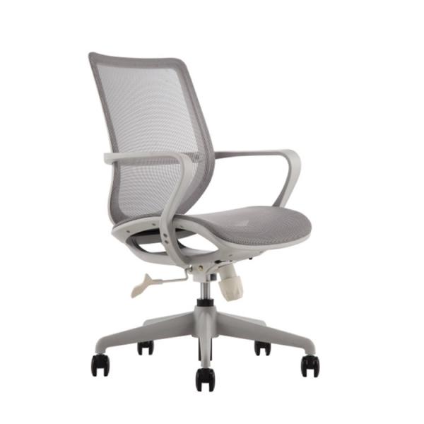 Buy cheap Grey Fabric Swivel Office Chair Shaped Foam Cushion Ergonomic With Wheels from wholesalers