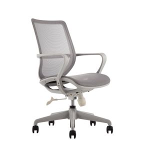Buy cheap Grey Fabric Swivel Office Chair Shaped Foam Cushion Ergonomic With Wheels from wholesalers