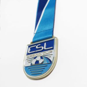 Buy cheap Custom Gold Finish Metal Football / Soccer Champion Medal With Sublimation product