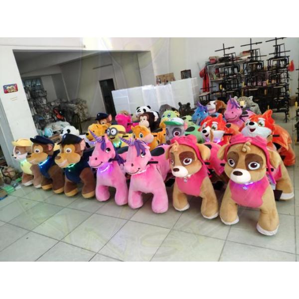 Hansel coin operated plush walking animal adult ride on toys for mall Guangzhou factory
