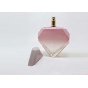 Buy cheap Pink Square Glass Perfume Bottles 100ml With Full Around Printing Surface from wholesalers