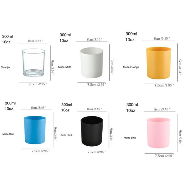 Customized Logo 10oz Luxury Transparent Black Transparent White Empty Glass Candle Containers Candle Jars With Lids