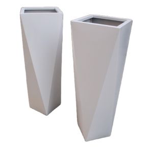 Buy cheap Outdoor standing planter white irregular quadrilateral flower pots from wholesalers