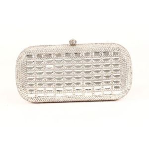 Buy cheap Rectangular Silver Rhinestone Evening Bags With 120cm Metal  Chain from wholesalers
