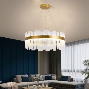 Buy cheap Remote Control Glass Modern Crystal Chandeliers Polished Chrome Finish from wholesalers