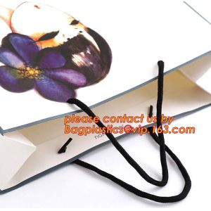 Buy cheap Recycle eco friendly Brown flat bottom shopping kraft paper bag With Paper Handle, Recyclable luxury style printed gift from wholesalers