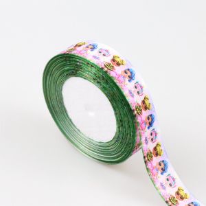 Factory price high quality custom printed 32mm grosgrain stripe ribbon cartoon
