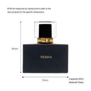 Buy cheap 50ml Black Glass Smooth rectangle bottle with black Lid for Cosmetic Glass Bottles from wholesalers