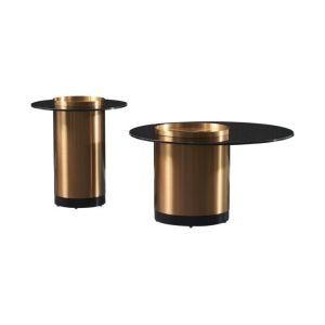 Reflective Glass Matching Rose Gold Tray Coffee Table