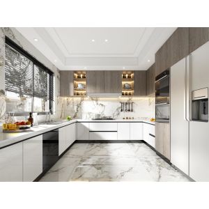 Buy cheap High Gloss OEM Furniture Modular Lacquer Kitchen Cabinets With Marble from wholesalers