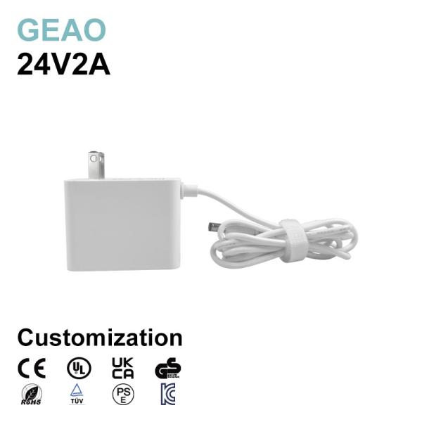 Quality Light 24V 2A Wall Mount Power Adapters With Surge Protection for sale