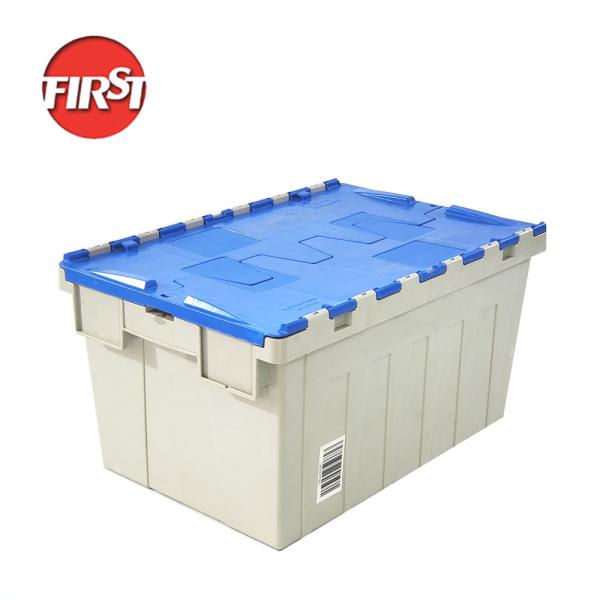 Buy cheap Solid Box Style FIRST 600*400*315mm Moving Storage Nestable and Stackable Plastic Crate with Lid from wholesalers