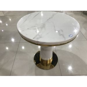 Buy cheap 80cm Diameter Modern Wrought Iron Coffee Table With Marble Top from wholesalers