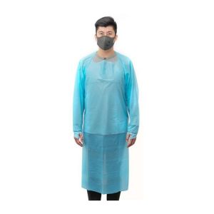 Buy cheap Personal Protective CPE Disposable Blue Lab Coats Gowns With Sleeves from wholesalers