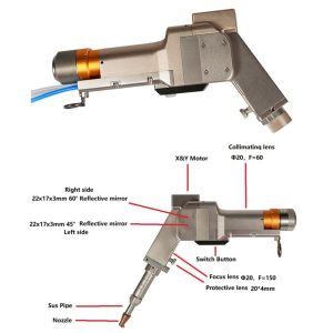 Buy cheap Handheld Double Wobble Laser Welding Head with Diverse Welding Beam Patterns from wholesalers