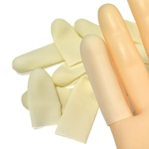 Buy cheap Class A Smooth Thickened Beige Latex Finger Covers ASTM D3772 from wholesalers