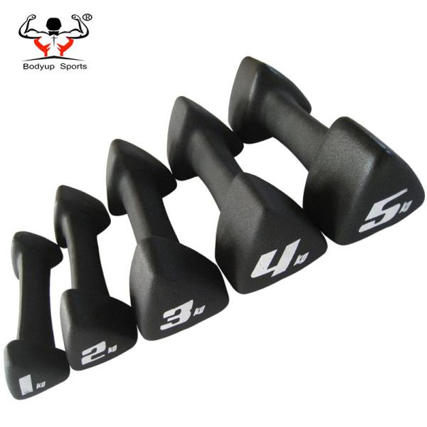 Quality Triangle End Fitness Equipment Dumbbells Neoprene Material Comfortable Handfeeling for sale