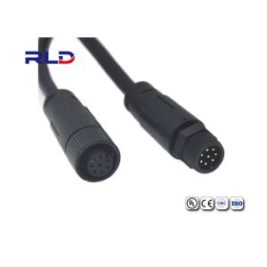 Electrical Wire M12 Waterproof Connector Ip67 4 Pin Black ISO9001 Certificated