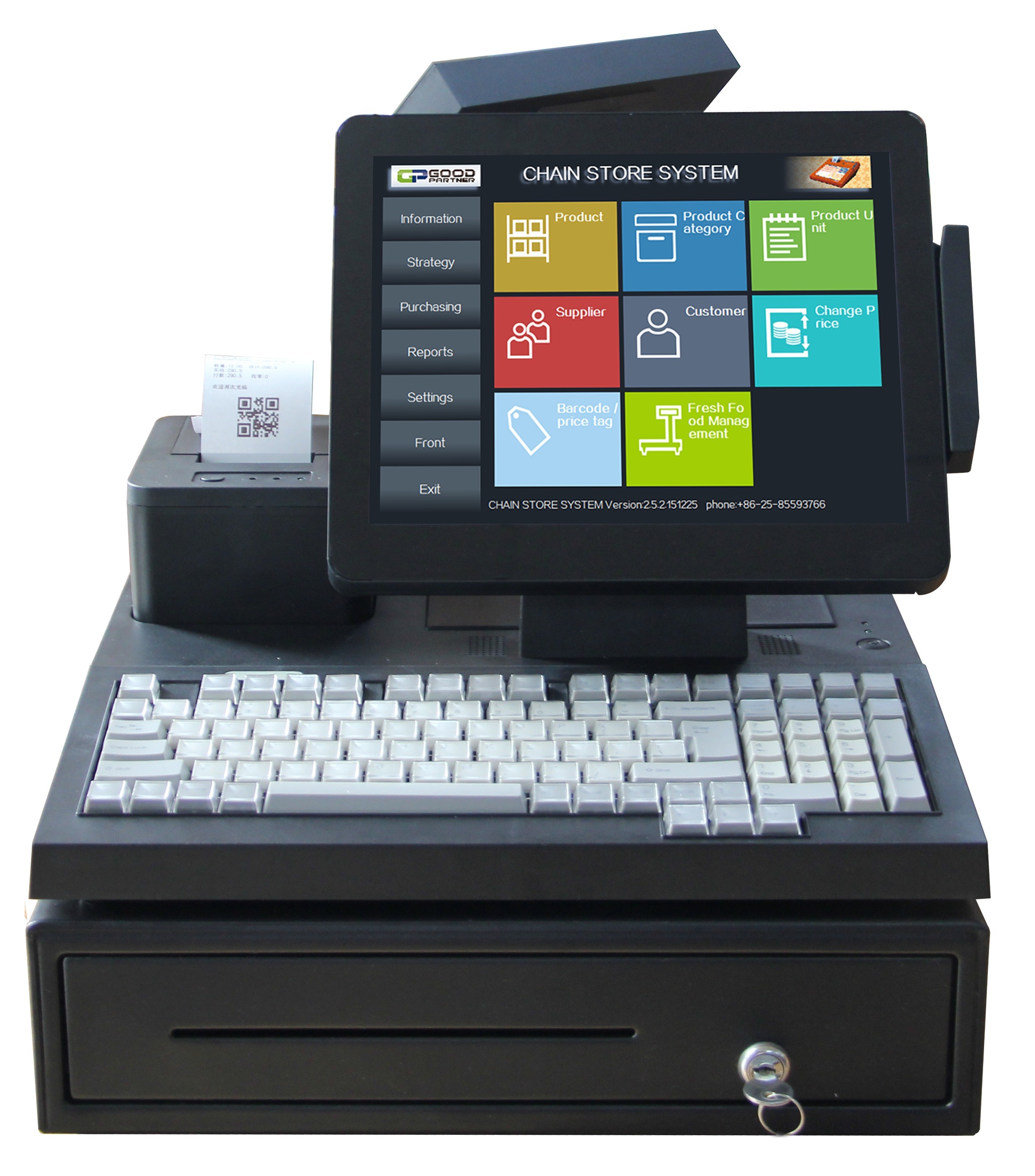 Commercial Retail Payment Terminal with Capacitive Touch Screen Keyboard and