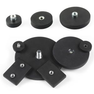 China Durable Black Rubber Coated Neodymium Magnets Abrasion Resistance on sale