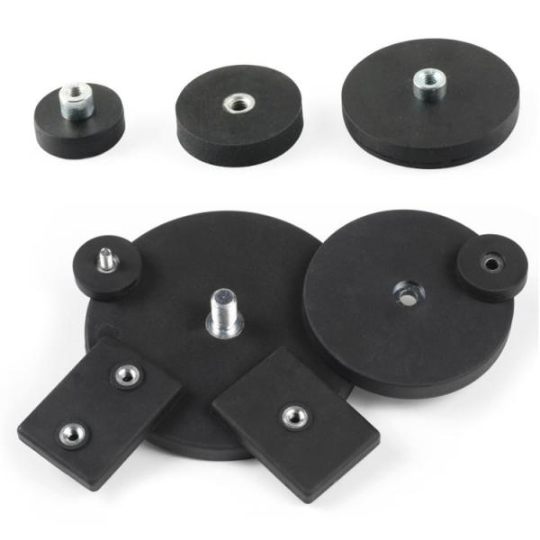 Buy cheap Durable Black Rubber Coated Neodymium Magnets Abrasion Resistance from wholesalers
