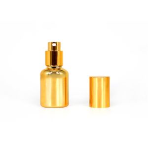 Buy cheap Empty Electroplating Gold Glass Beautiful Perfume Bottles With Sprayer Pump from wholesalers