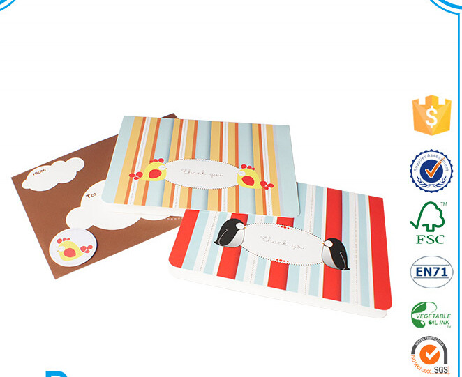 Cheap printing custom 2 folding greeting card new year