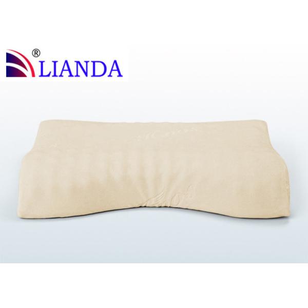 Good Night Memory Foam Pillow With Wavy Humps Visco Elastic Core And Beige