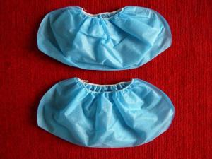 China Blue Disposable Shoe Covers CPE Coating Polypropylene Spunbond Non Woven Fabric on sale