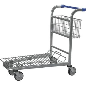 Buy cheap Wire Metal Warehouse Trolleys With 4 Swivel 5 Inch Wheels , 150KGS For Lower Platform from wholesalers