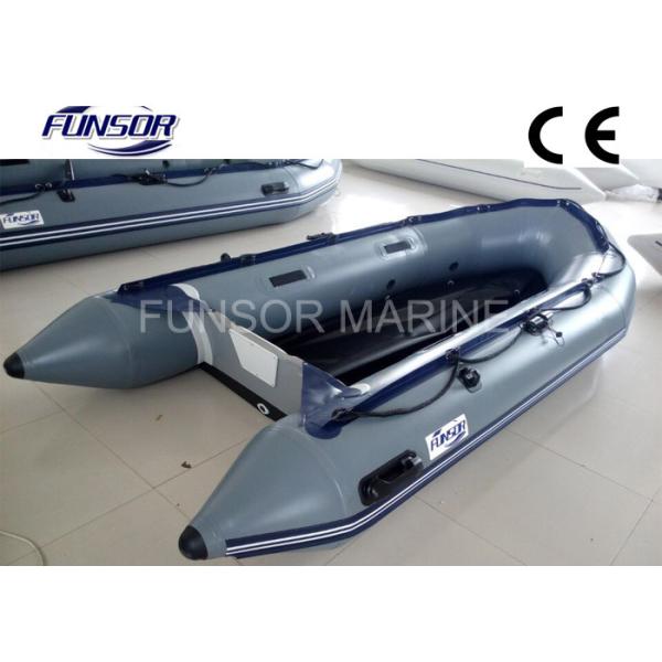 Quality PVC Coated Fabric Aluminum Floor Foldable Inflatable Boat / Dinghy for sale