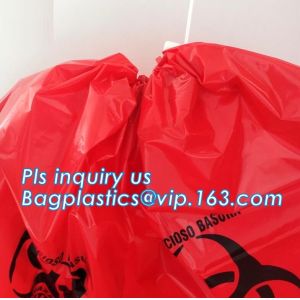 Buy cheap Disposable biohazard infectious plastic drawstring medical waste bag, Promotional mini biohazard drawstring packaging ba from wholesalers