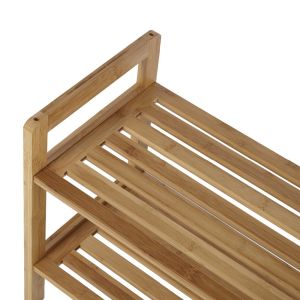Buy cheap Fashionable Rectangular 2 Tier Bamboo Shoe Rack Household Essentials from wholesalers